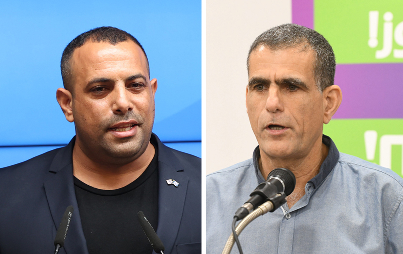האם המתנגדים לחוק עלו על עץ גבוה? מוסי רז ואביר קארה מתווכחים (צילום: יאיר שגיא, עמית שאבי) מימין מוסי רז ו אביר קארה