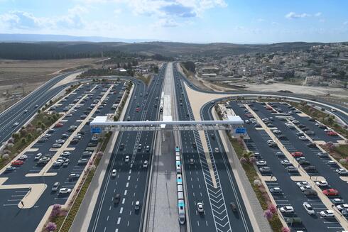 הדמיה של גשר יפתחאל, מעל תוואי הרכבת הקלה נופית, in3D עבור חוצה ישראל