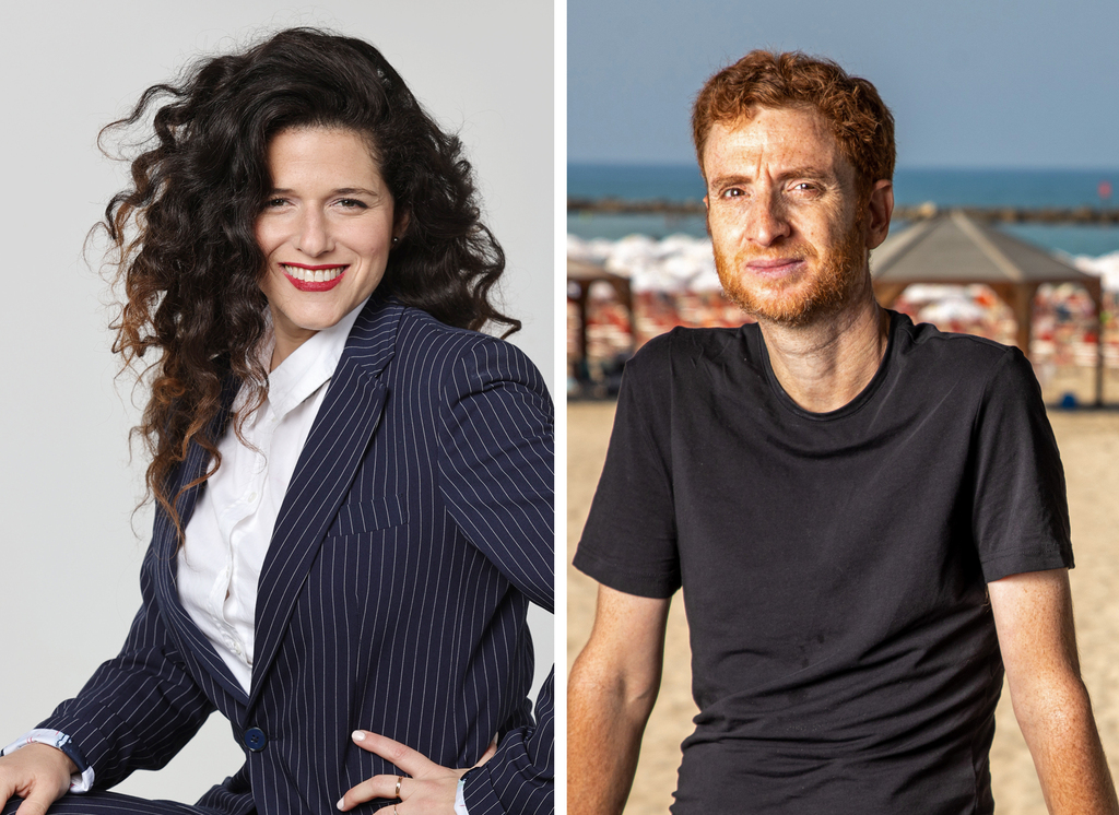 מימין: שמעון אדף ונועה קולר. "חיפשתי לאירוע אנשים שכשנפתח להם הפה אתה מרותק" (צילום: טל שחר, אביגיל עוזי) מימין שמעון אדף ו נועה קולר
