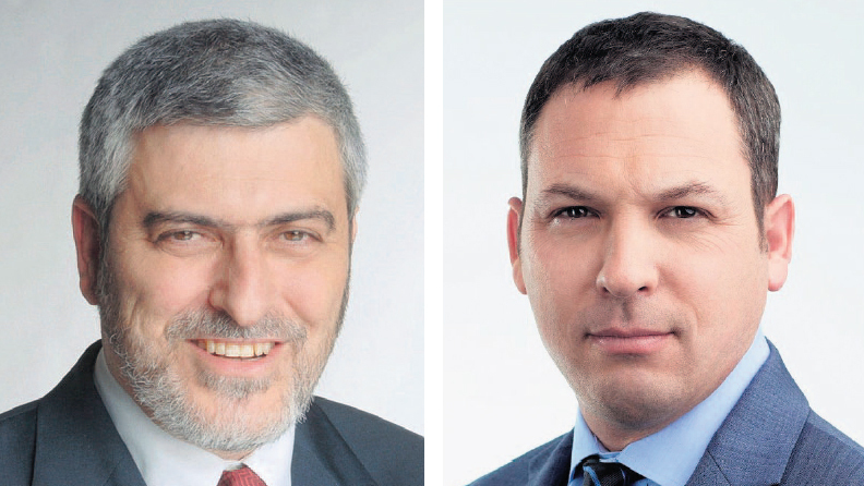 מימין: מנכ"ל אל על אביגל שורק ומנכ"ל בנק הפועלים דב קוטלר (צילומים: גדי דגון, עופר חג'יובי) מימין: מנכ"ל אל על אביגל שורק ומנכ"ל בנק הפועלים דב קוטלר
