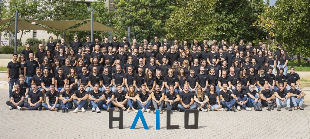 צוות עובדי מרכז הפיתוח של Hailo בתל אביב 