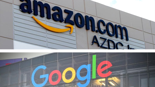 גוגל אמזון לוגו,  צילום: בלומברג, גוגל