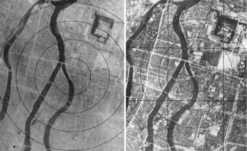 העיר הירושימה, לפני ואחרי, צילום: USAF