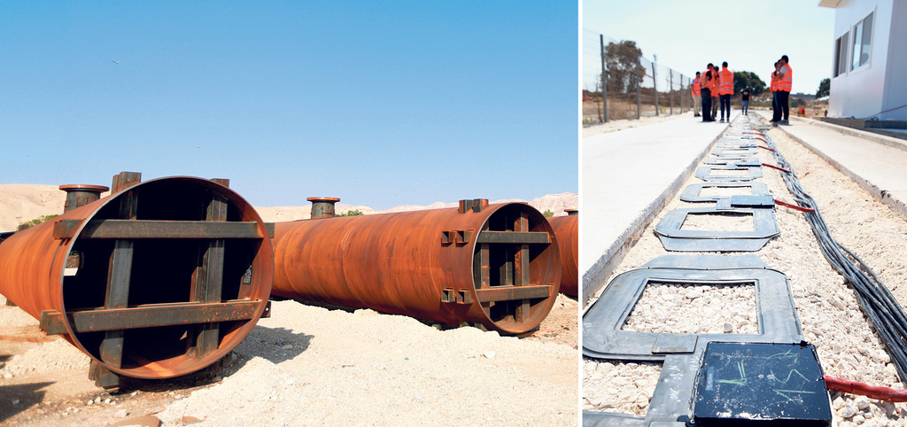 מימין: כביש חכם שאלקטריאון מפתחת ואחסון אנרגיה שאוגווינד מפתחת בערבה (צילומים: אוראל כהן, עמית שעל) מימין כביש חכם ש אלקטריאון מפתחת ואחסון אנרגיה ש אוגווינד מפתחת בערבה