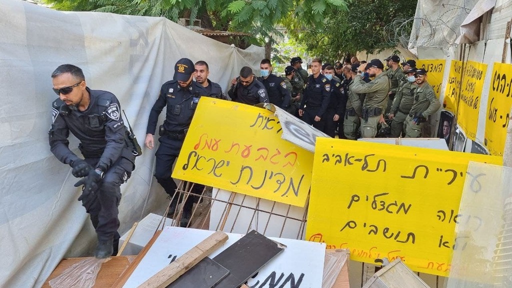 פינוי מפנים שכונת שכונה גבעת עמל תל אביב משטרה משטרת ישראל מג"ב