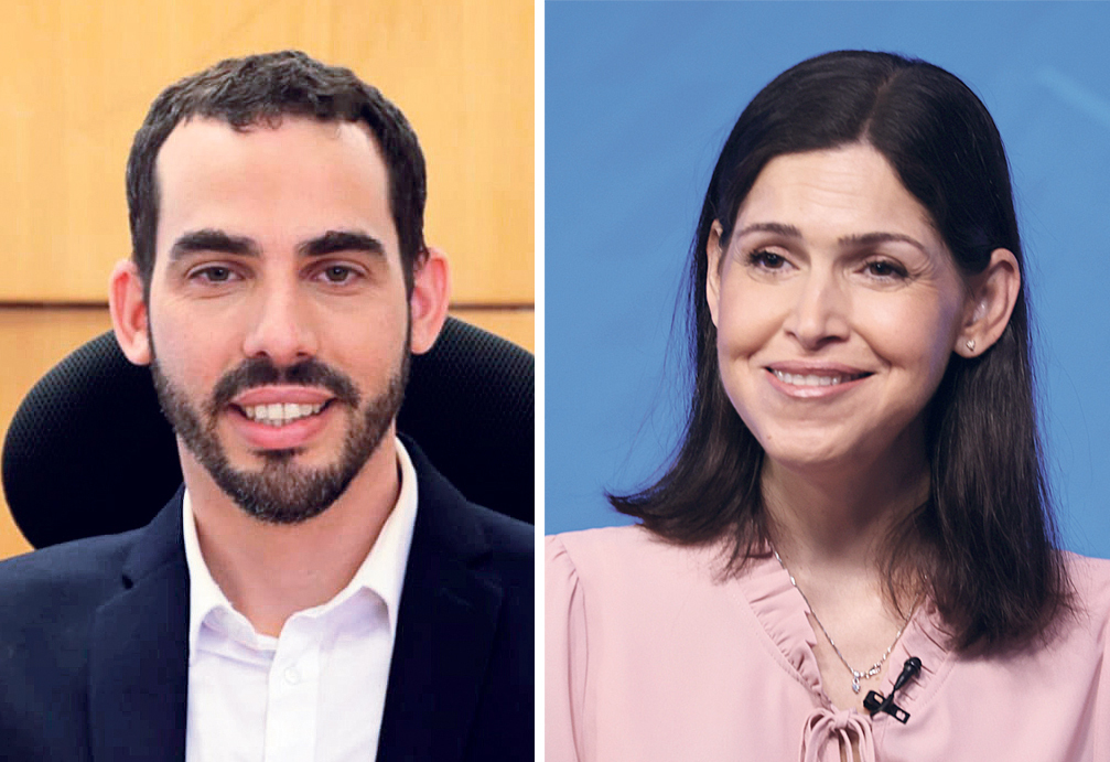 מימין: שרת האנרגיה קארין אלהרר וראש אגף תקציבים יוגב גרדוס (צילומים: יריב כץ, דוברות משרד האוצר) מימין שרת האנרגיה קארין אלהרר וראש אגף תקציבים יוגב גרדוס