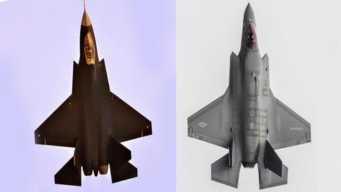 מטוס ה-F35 האמריקאי, ולשמאלו התאום הסיני שלו, צילום: Aviation Analysis Wing