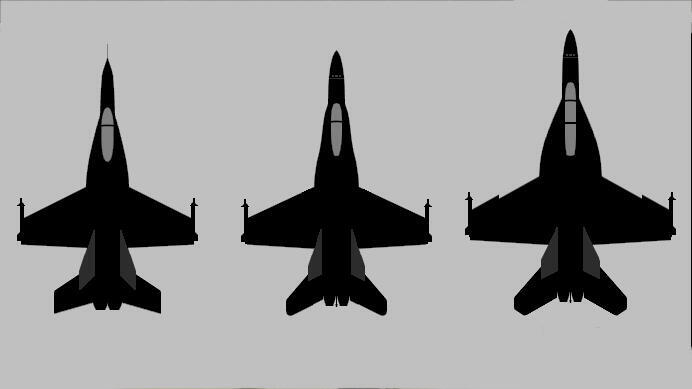 כמה גדלת! משמאל לימין: ה-YF17 קוברה, F18 הורנט ו-F18 סופר הורנט, צילום: Wikimedia