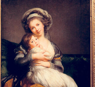 מוסף שבועי 23.6.22 ציור דיוקן עצמי של אליזבת ויז'ה לה ברן עם בתה ג'ולי 1786 