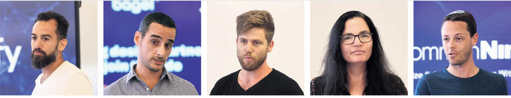 <span style="font-weight: normal;">From right: Daniel Sternlicht - co-founder, Common Ninja; Billy Yanko - CEO, Egg'N'Up; Idan Weiner - co-foundr, Illustria; Ohad Biron - co-founder, Bagel; Lior Harel - co-founder, Fixefy.</span> תחרות סטארטאפ פלוס של כלכליסט דניאל שטרנליכט, Common Ninja ; בילי ינקו, Egg'N'Up ; דניאל ויינר, Illustria ; אוהד בירון, Bagel ; ליאור הראל, Fixefy .