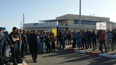 Protests at BTL factory in Nahariya. 